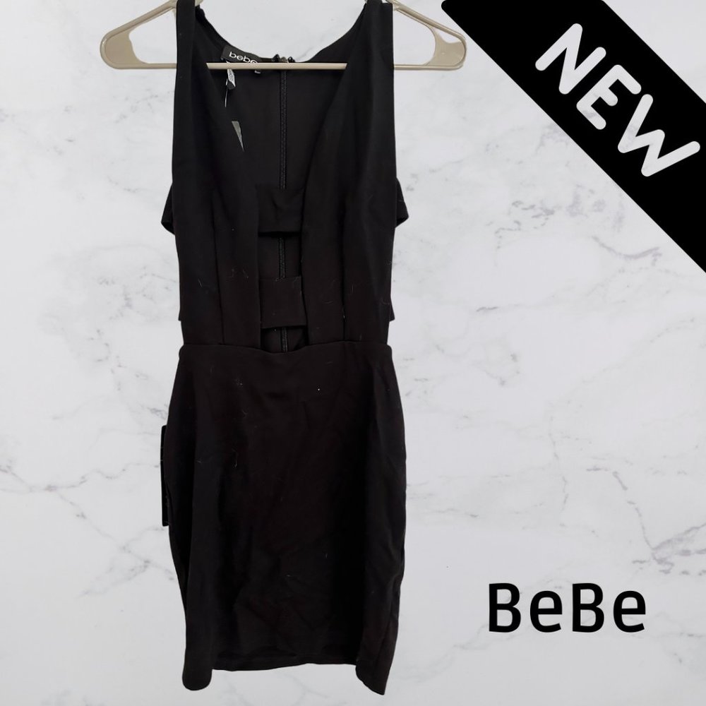 BEBE SIDE CUTOUT BODYCON DRESS
